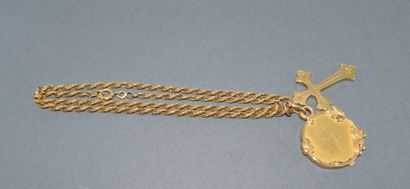 18K (750/°°) yellow gold CHAIN, eagle head...