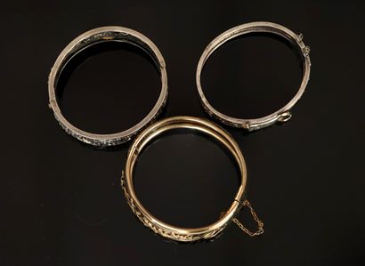 ENSEMBLE en argent et argent doré, poinçon...