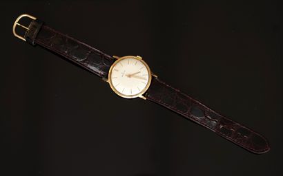 ZENITH - Men's flat wristwatch in 18K (750/°°)...