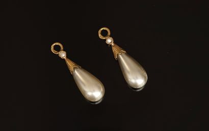 PAIR OF PAMPILLES in 18k (750/°°) rose gold...