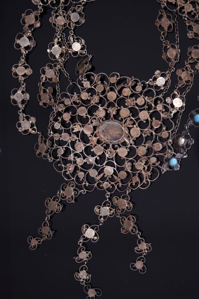 COLLIER DRAPERIE en argent et argent doré...