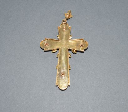PENDENTIF CROIX en or jaune 18K (750/°°)...