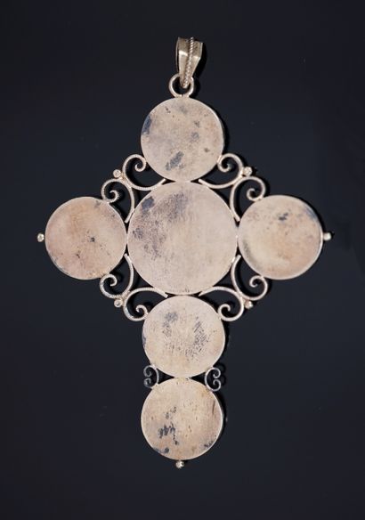 Gilded silver CROSS PENDANT, swan hallmark,...