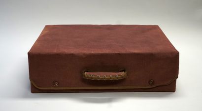 CARTIER - Brown leather TOILETTE CASE including...