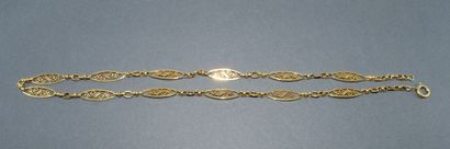 18K (750/°°) yellow gold filigree chain with...