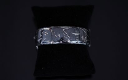 Rigid opening JONC BRACELET in silver min...