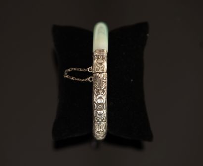 BRACELET in min. 800/°° swan silver and shaded...