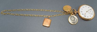 MONTRE A GOUSSET in 18K (750/°°) yellow gold...
