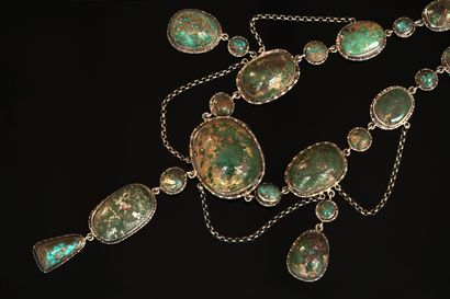 IMPORTANT DRAPERIE NECKLACE in min. silver...