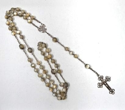 RELIGIOSA - CHAPELET en argent 800/°°, les...