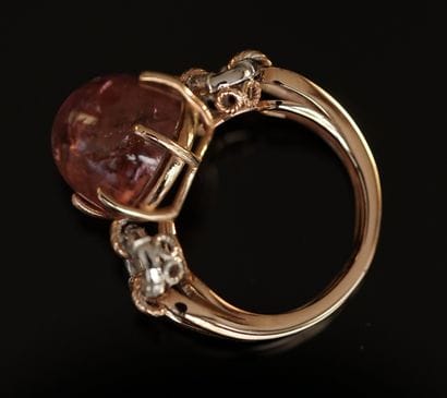 BAGUE en or rose 18K (750/°°) poinçon hibou,...