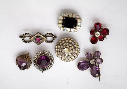 ENSEMBLE en métal doré ou argenté et strass...