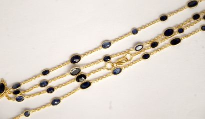 SAUTOIR in 925/°° gold-plated silver, punctuated...