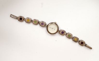 MONTRE BRACELET de dame en argent, poinçon...