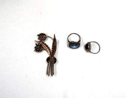 ENSEMBLE en argent min 800/°°, poinçons crabe...