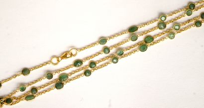 SAUTOIR in 925/°° gold-plated silver punctuated...