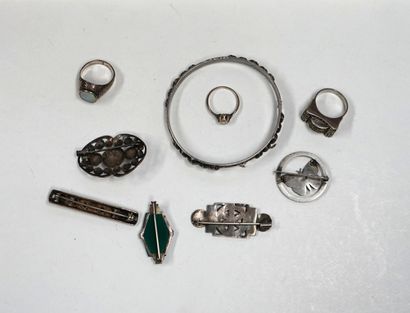 ENSEMBLE in silver min 800/°°, hallmarked...