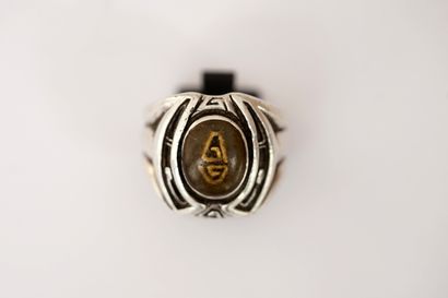 Gentleman's ring in silver min 800/°° with...