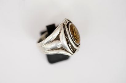 Gentleman's ring in silver min 800/°° with...