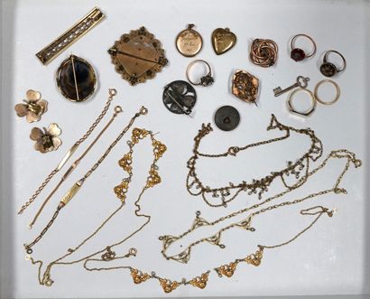 ENSEMBLE en métal doré et argenté, strass...