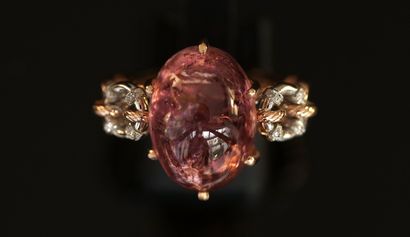 BAGUE en or rose 18K (750/°°) poinçon hibou,...