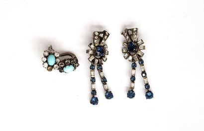 ENSEMBLE en argent 800/°° comprenant 1 PAIRE...