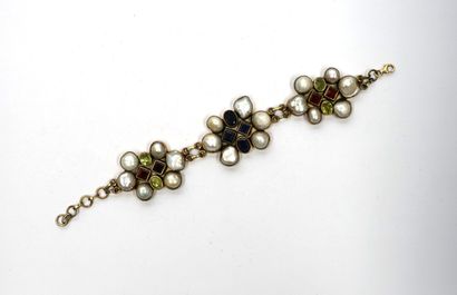 AC - BRACELET in silver with 3 large links...