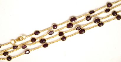 SAUTOIR in 925/°° gold-plated silver, punctuated...