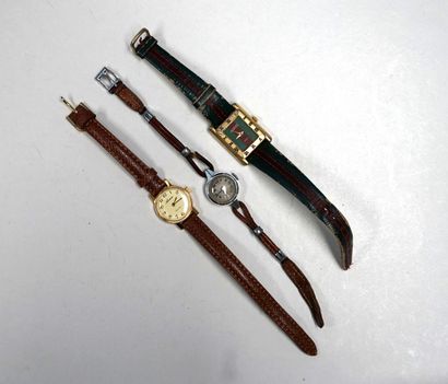 GUCCI - AURORE et JUDEX - ENSEMBLE de 3 montres...