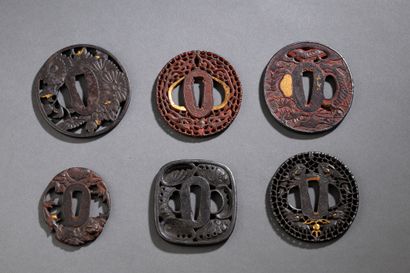 JAPAN, 19th - 20th century
Set of six iron...