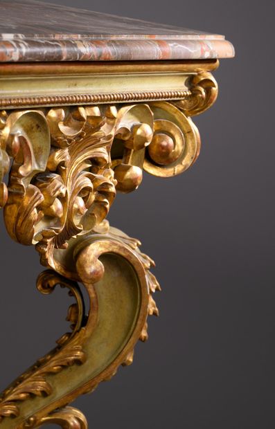 Console table and mirror, 18th-century Italian...
