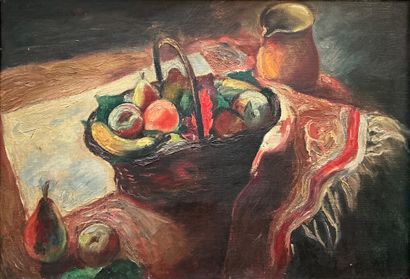 20th century school
Still life with fruit
Oil...