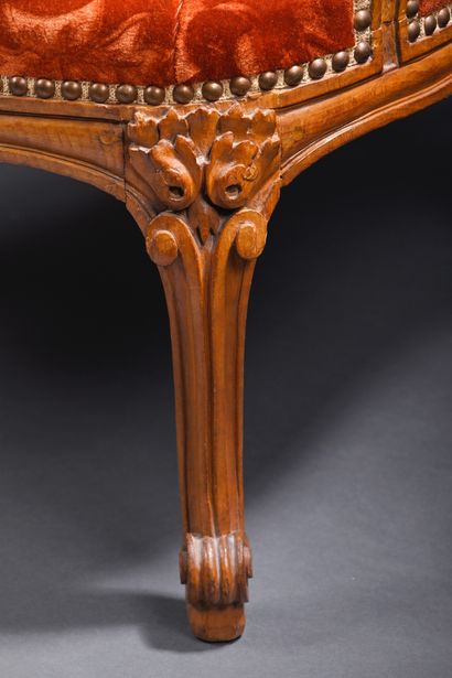 * Pair of Louis XV period armchairs stamped...
