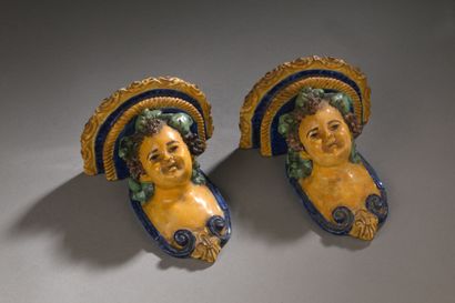 Pair of small wall brackets, Italy late 19th...