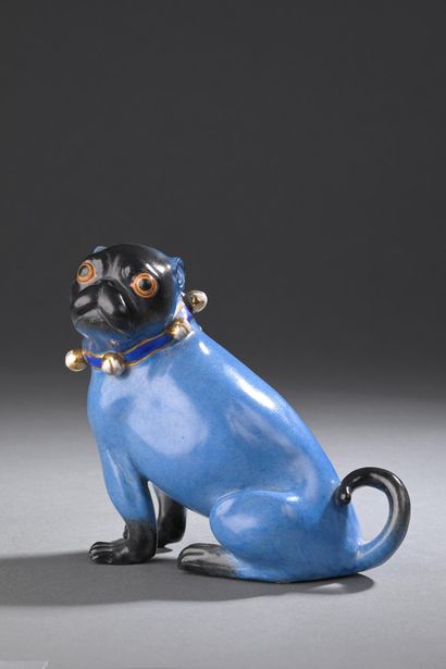 * Pug in Meissen porcelain, late 19th century.
H....