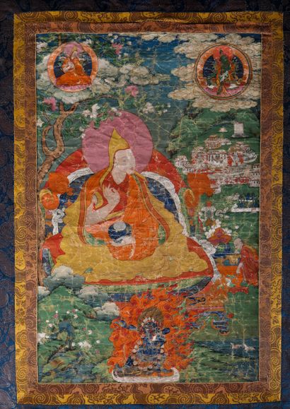 TIBET, 19th century
Thangka representing...