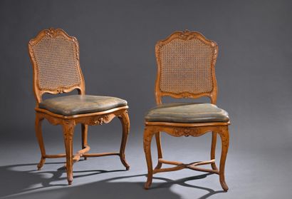 * Suite of six Louis XV period caned chairs...