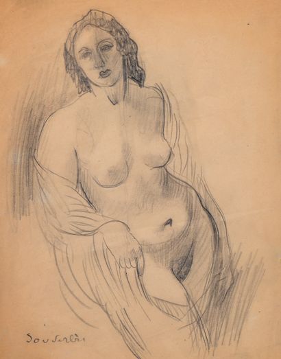 Jean SOUVERBIE (1891-1981)
Nude with drape
Graphite...