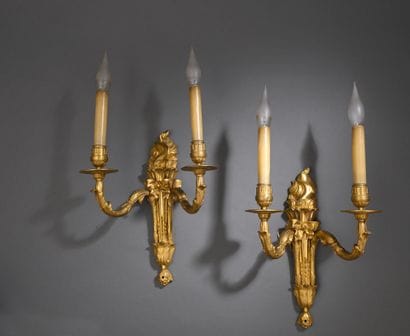 * Pair of Louis XVI period light arms 
In...
