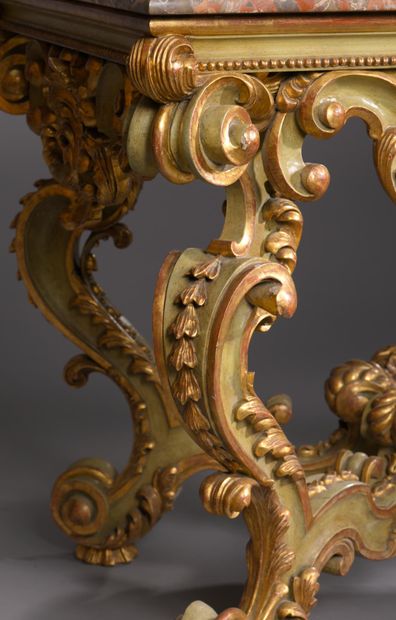 Console table and mirror, 18th-century Italian...