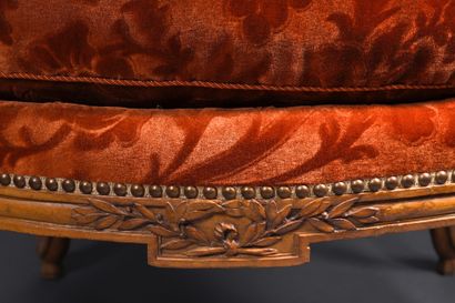 * Pair of Louis XV period armchairs stamped...