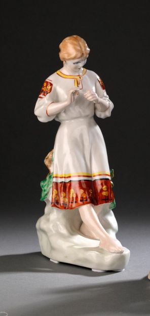 USSR
Soviet figurine 
Polychrome porcelain...