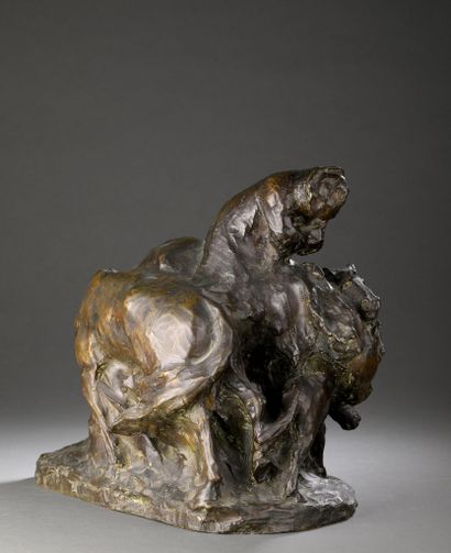 Belgian school circa 1900
Man and his horses
Bronze...