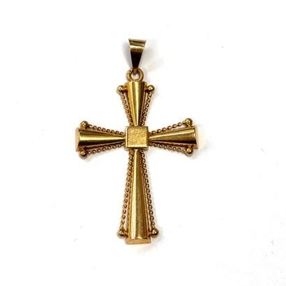 PENDENTIF CROIX en or jaune 18k (750/°°)...
