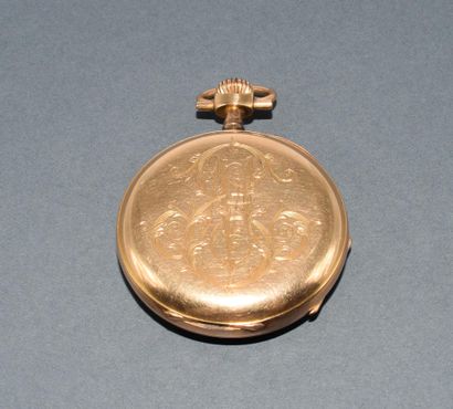 MONTRE A GOUSSET en or jaune 18k (750/°°)...