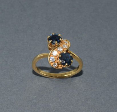BAGUE VOUS & MOI en or jaune 18k (750/°°)...