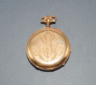 MONTRE A GOUSSET en or jaune 18k (750/°°)...