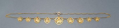 COLLIER DRAPERIE en or jaune 18k (750/°°)...