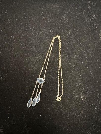 COLLIER bayadère en métal et pierres bleues,...