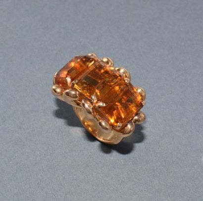 BAGUE ORIGINALE en or rose 18k (750/°°) ornée...